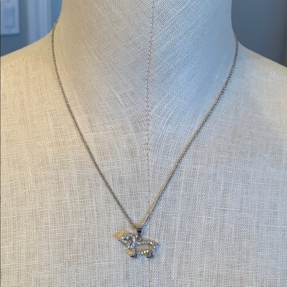 IBB silver tone crystal dog delicate necklace - Picture 6 of 8